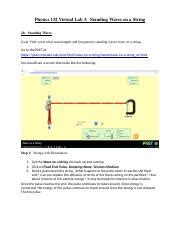 Virtual Lab 3 Wave On A String Part II 1 Docx Physics 132