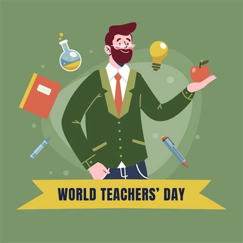 Ilustración plana para la celebración del día mundial del docente