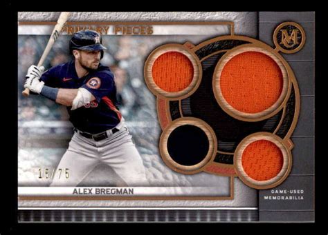 ALEX BREGMAN 2023 TOPPS MUSEUM PRIMARY QUAD JERSEY RELIC COMBO 15 75