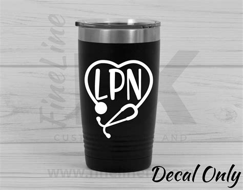 Lpn Nurse Stethoscope Vinyl Decal Sticker