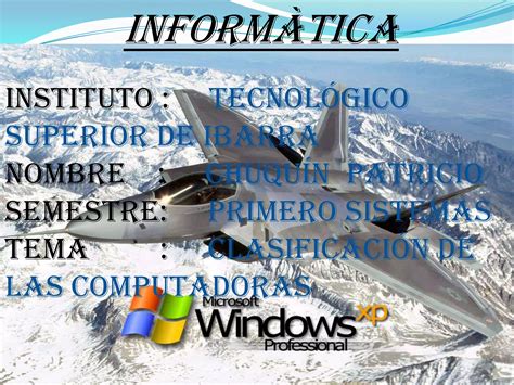 Trabajo de infomatica clasificación de las computadoras PPT