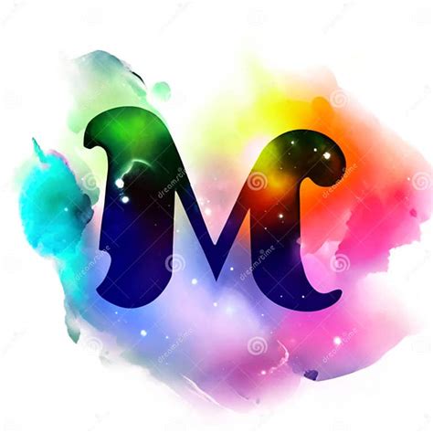 Rainbow Letter M on a Watercolor Background. Vector Illustration Stock Illustration ...