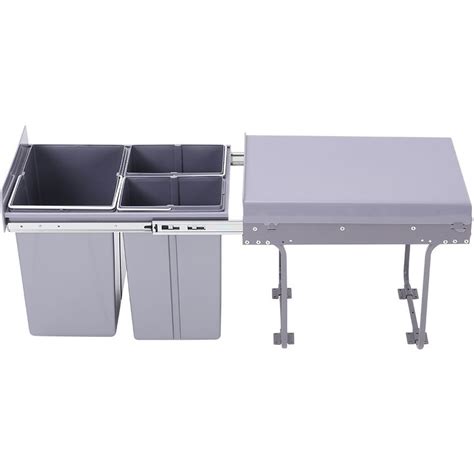 Integrated Recycling Pull Out Kitchen Waste Bin, 40L