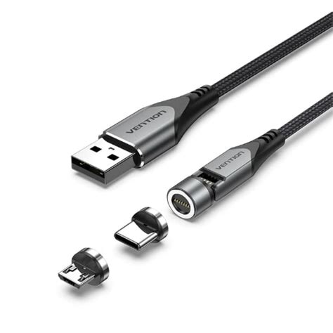 Vention USB 2 0 A Male To 2 In 1 USB C Micro B Male 3A Rotating