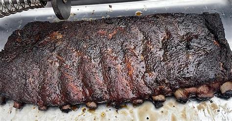 Smoked Up A Couple Racks Of Spare Ribs With Hickory Wood Seasoned With Salt Pepper Chipotle