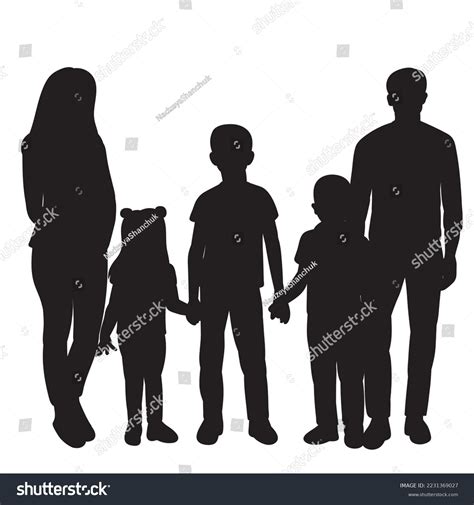 Silhouette Black Family Design Vector Stock Vector (Royalty Free) 2231369027 | Shutterstock