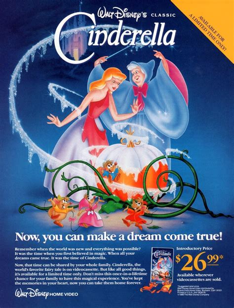 Walt Disney Classics Vhs Covers Cenerentola Us Version Off