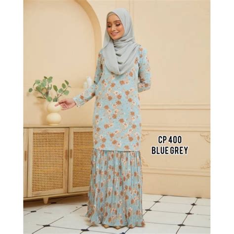 Baju Kurung Moden Kembang Payung Pleated Shopee Malaysia