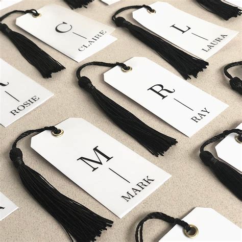 Tassel Place Card Place Name Place Setting Vellum Place Card Hanger