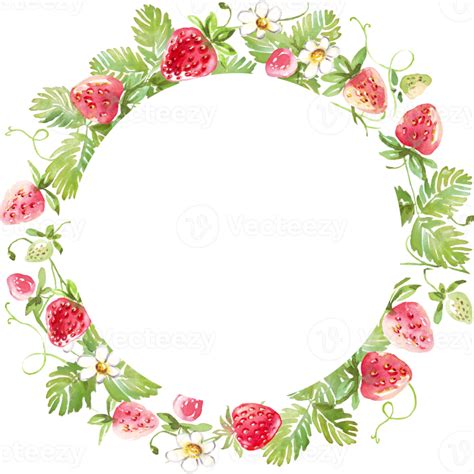 Strawberry Frame Watercolor Clipart 22157149 PNG