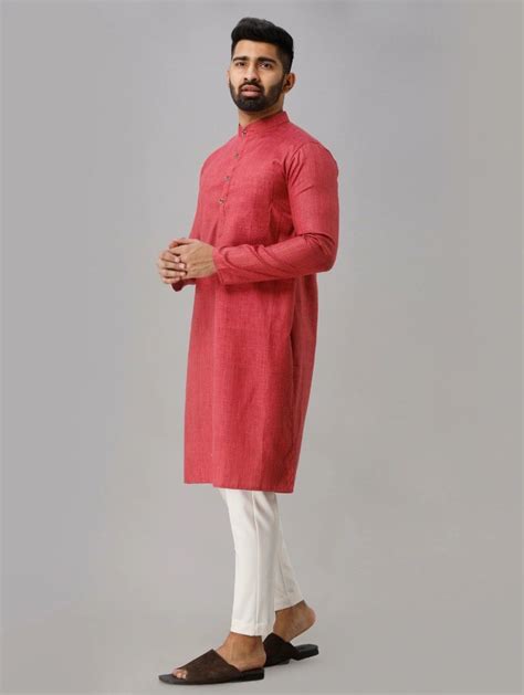 Mens Red Cotton Kurta Pajama Hand Wash At Rs 450 Piece In Jaipur Id