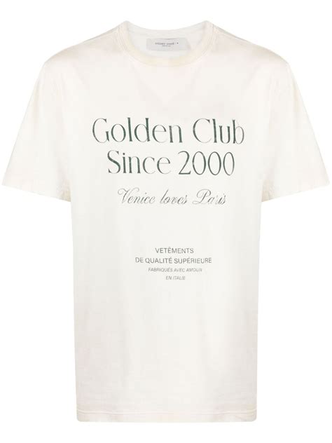 Golden Goose Playera Con Texto Estampado Neutro Farfetch Mx