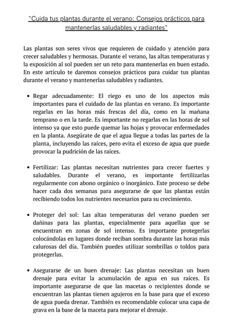 Solution Articulo Informativo Sobre Consejos Pr Cticos Para Mantener