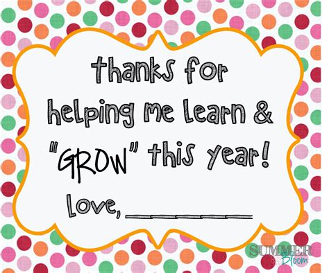 Thank You For Helping Me Grow Printable Card