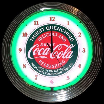 Neon Clock Sign Evergreen Style Coca Cola Coca Cola Coke Soda Garage