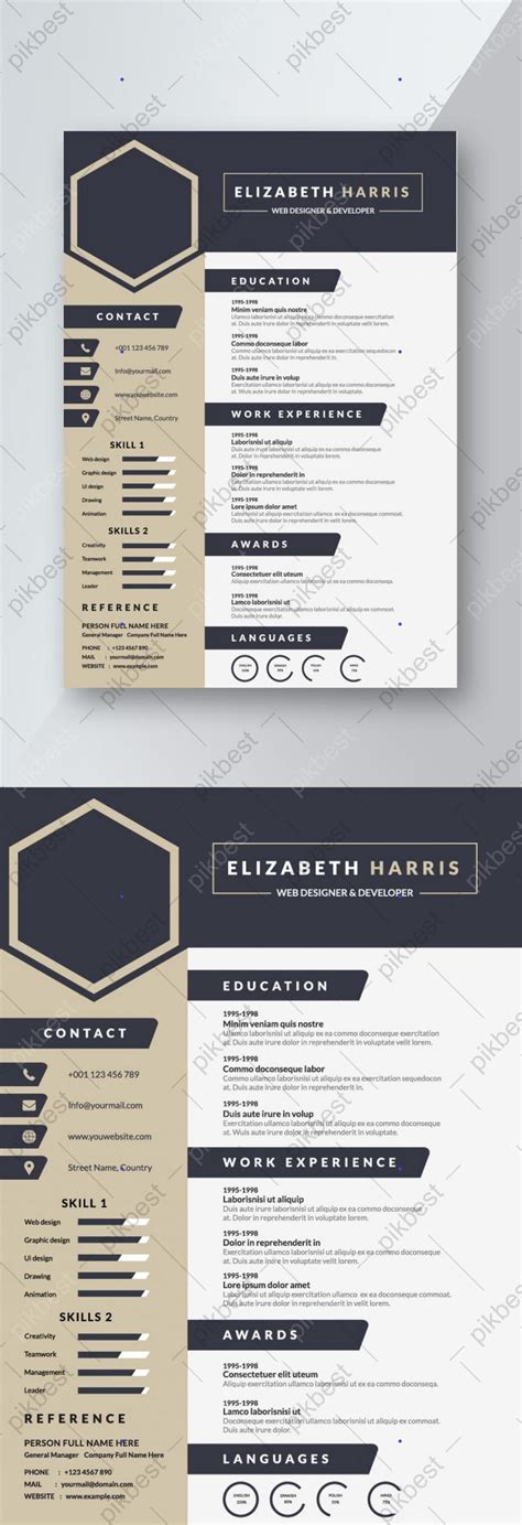 Desain Template Cv Resume Kreatif Biru Tua Untuk Wawancara Word Doc