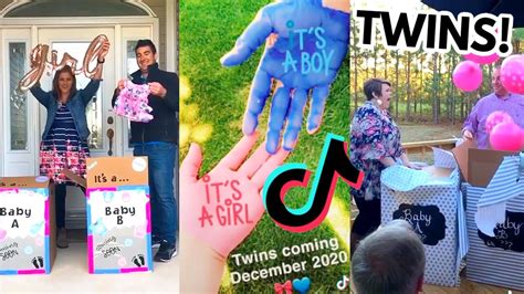 Twins Gender Reveal Tiktok Compilation Tiktok Gender Reveal Boy Or