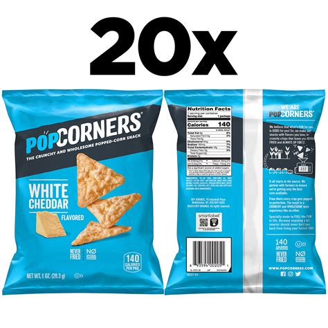 Snapklik PopCorners Popped Corn Snacks White Chedar Gluten Free