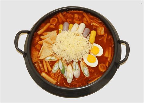 Budae Jjigae Tteokbokki Tteok Nian Gao Cheese Rice Cake Miso Soup