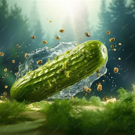 Premium Ai Image Gherkin Pickle Slice Immersed In Dill Pickle Juice