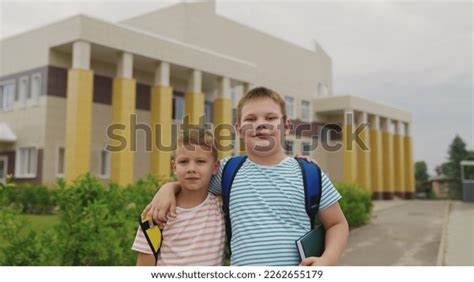 Boy Friends Hugging School Yardchildren Dream Stock Photo 2262655179 | Shutterstock