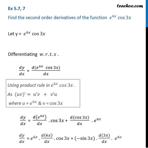 Ex Find Second Order Derivatives Of E X Cos X Ex