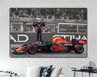 F Redbull Racing Car Wall Art Max Verstappen Canvas Print Redbull