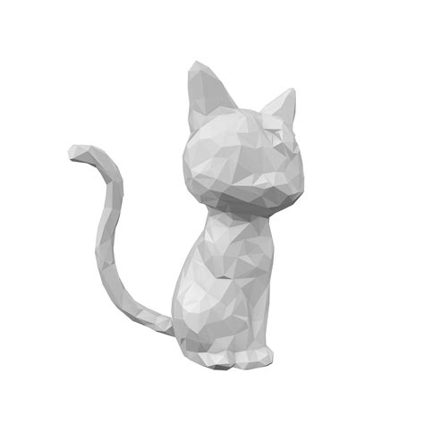 Stl File Cat Low Poly 🐱 ・3d Printable Model To Download・cults