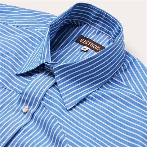 Blue Western Stripe Shirt Stetson