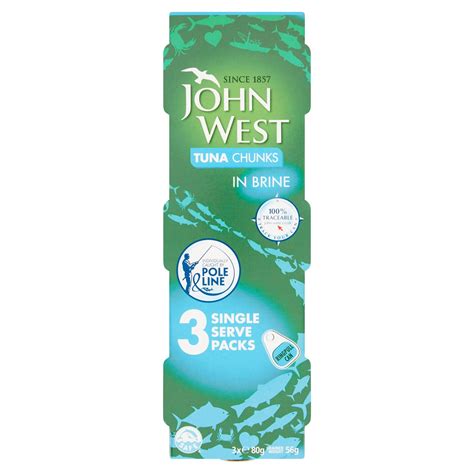 John West Tuna Chunks In Brine 3 X 80g Tinned Fish Seafood