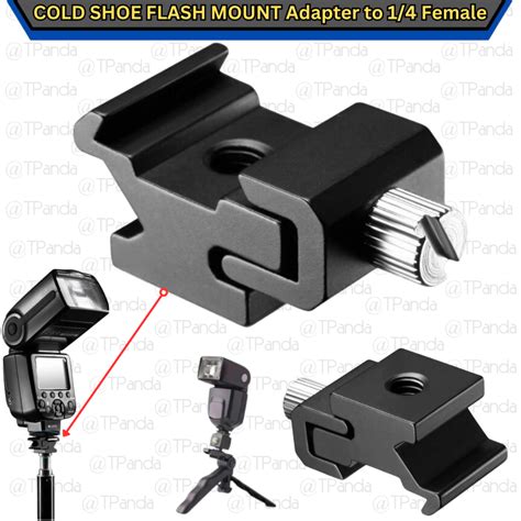 Jual COLD SHOE Flash Mount Adapter To 1 4 Female Converter Hot Shoe Camera Tripod Stand Bracket
