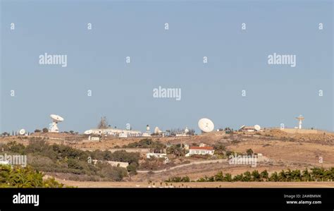 Maspalomas Station with parabolic antennas Stock Photo - Alamy