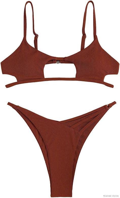 Women S Sexy Cutout Bikini Thong Bikini Set String Two Piece Swimsuit Bathing Suit Walmart