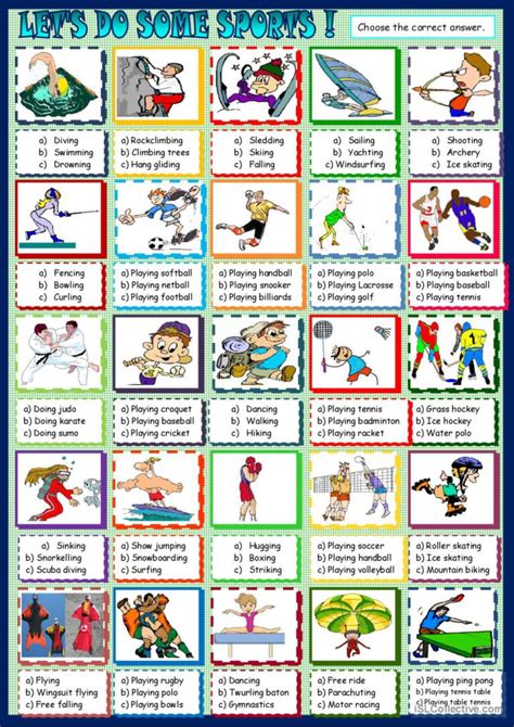 Let S Do Some Sports New Quiz Fran Ais Fle Fiches Pedagogiques Pdf Doc