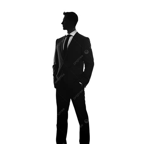 Man In Suit Silhouette Isolated Man Suit Silhouette Png Transparent