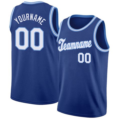 Custom Own Royal White Light Blue Basketball Stitched Jersey Free