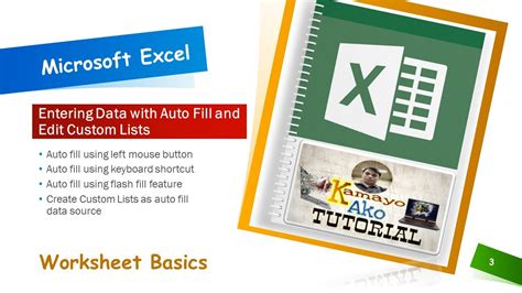 Ms Excel Entering Data With Auto Fill And Edit Custom Lists Youtube