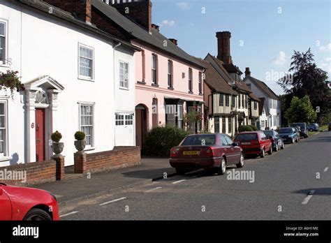 Houses In Pretty Historic Village Of Clare Cambridgeshire England Uk