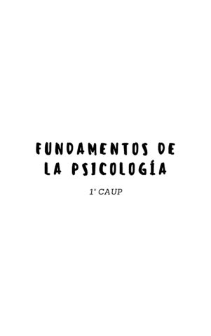 Fundamentos De La Psicologia Pdf