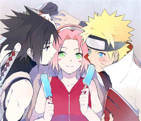 Haruno Sakura Uzumaki Naruto And Uchiha Sasuke Naruto And 2 More Drawn By Tsunekawaniwasuke