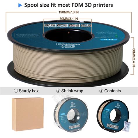 Geeetech Filament En Bois PLA Pour Imprimante 3D FDM 1kg 1 75mm Fil D