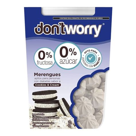 Merengues Don T Worry Sabor A Cookies Cream 51 G Walmart