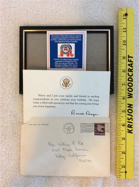 Ronald Reagan Birthday Card 1981 From The White House with Envelope ...