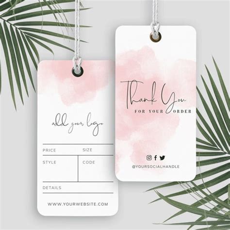 Editable Boutique Hang Tag Template Printable Clothing Tag Etsy Canada