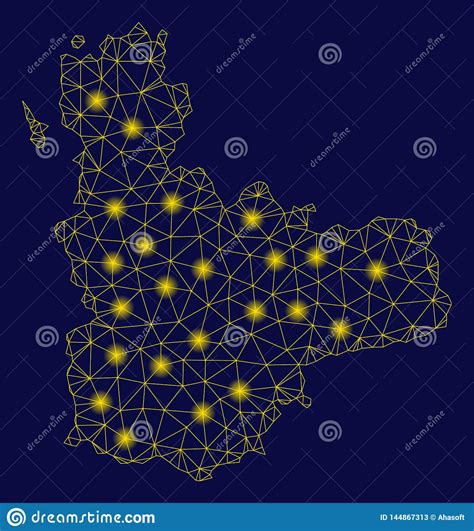 Mesh Network Valladolid Province Map Amarillo Con Los Puntos De