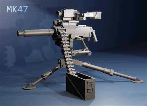 Mk47 Striker Automatic Grenade Launcher On Tripod