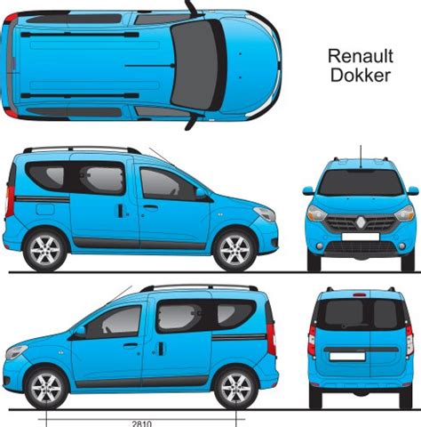 Dacia Dokker Passenger Van Royalty Free Vector Image