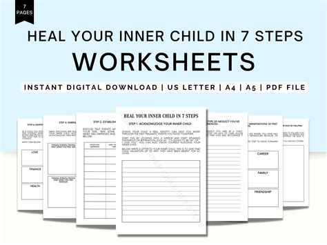 Inner Child Worksheets Printable Inner Child Workbook Inner Child