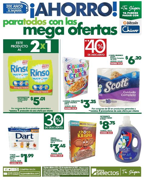 40 descuento en Mega Ofertas de Súper Selectos 29 Septiembre