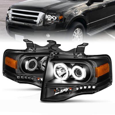 Ford Expedition Projector Headlights Black Halo Led